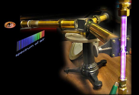 Spectroscope Spectrum of Air & Tungsten